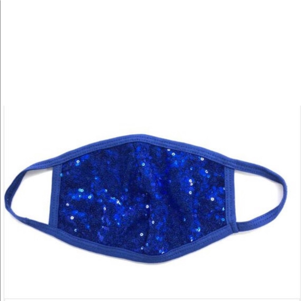 Blue sequin sparkle mask